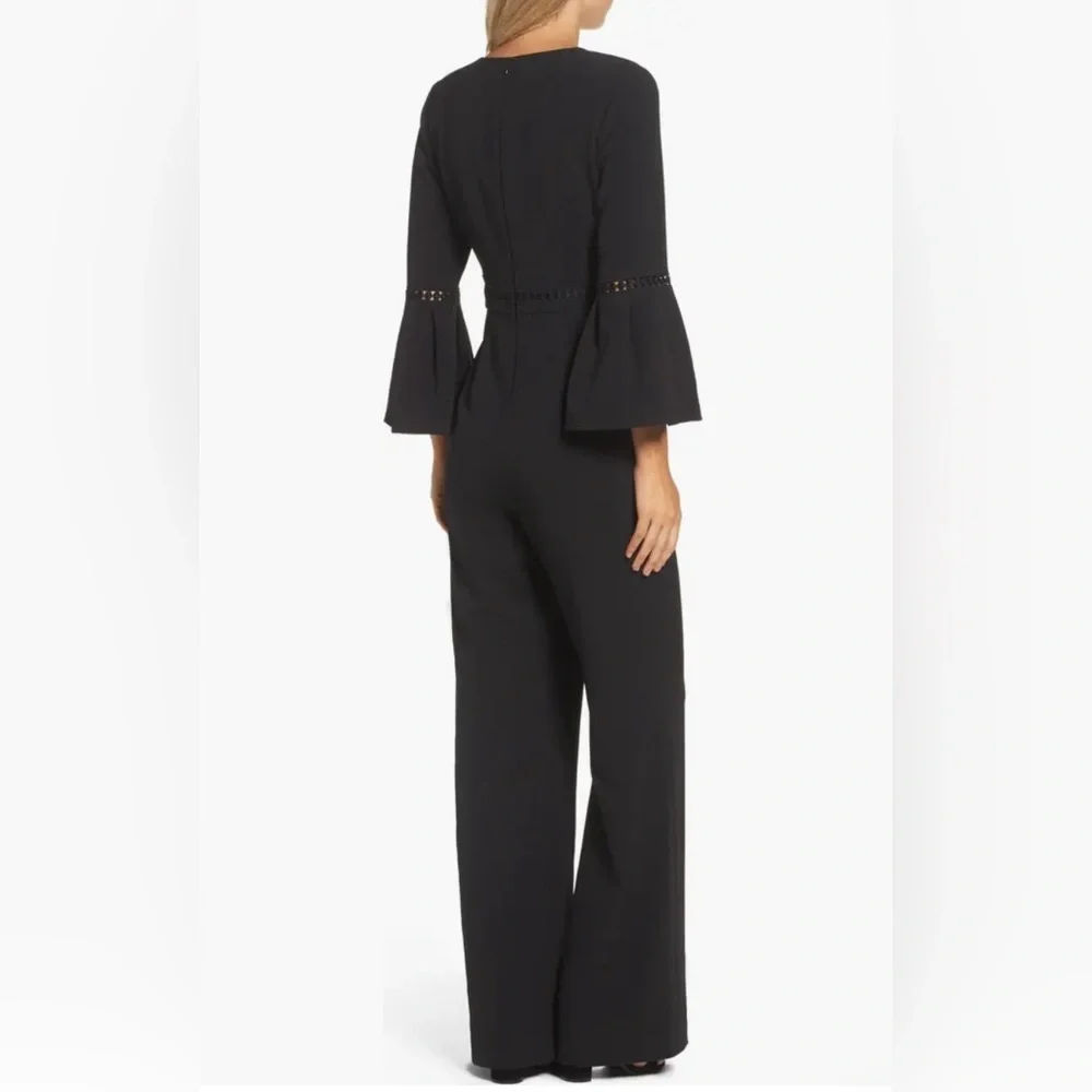 Eliza J Bell Sleeve Wide Leg Jumpsuit in Black 6P
